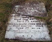 Head stone in memory of Irish settlers to Renews, NL; HFNL/Andrea O'Brien 2005