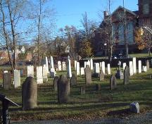 South-east view including some of the oldest headstones, Old Burying Ground, Wolfville, 2005.; Heritage Division, NS Dept. of Tourism, Culture and Heritage, 2005.