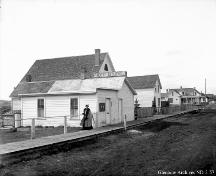 Looking down the sidewalk, the Roland Michener House is the third building, near the powerpole (circa 1910)
; Glenbow Archives, ND-2-57