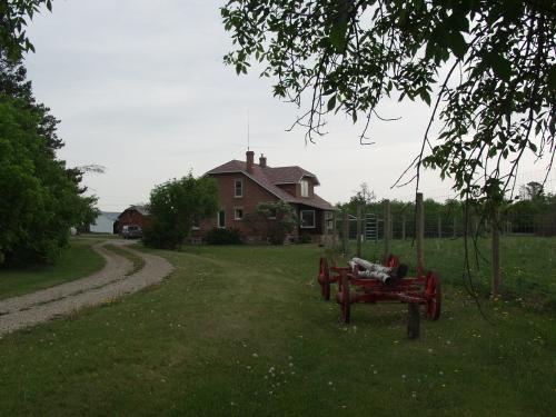View of driveway and farmyard