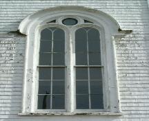 A closer look at one of the windows of the Chebogue Meeting House, Rockville, Yarmouth County, NS, 2006; Heritage Division, Dept. of Tourism, Culture & Heritage, 2006