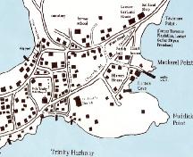 Partial map of the Town of Trinity circa 1997, including the Trinity Historic Area.; The Story of Trinity, Trinity Historical Society