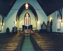 Interior photo of the sanctuary, St. James Anglican Church, Carbonear, Newfoundland, circa 1999.; HFNL 2006.