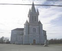 Main elevation, Sainte Marie Church, Church Point, NS, 2004.; Heritage Division, NS Dept. of Tourism, Culture and Heritage, 2004.