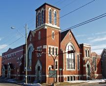 The Highfield Street United Baptist Church sits on the southeast corner of St. George Street and Highfield Street.; Moncton Museum