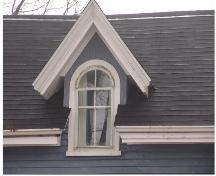 Showing detail of wall dormer window; Province of PEI, 2006