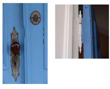 Showing original Victorian hardware on front door; Province of PEI, 2005