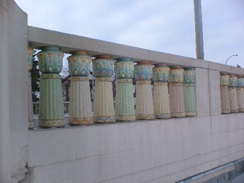 close up of terra cotta balusters
