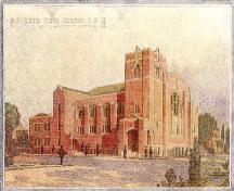 Dessin de l'architecte de la nouvelle église unie St. John's - 1914.; Moncton Museum