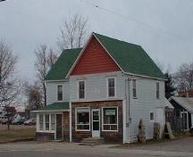 View from Main Street of the building that was the Post Office of 1897.; Village of Rexton