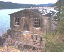 Exterior view of facade and side of Wicks Store at Wicks' Point, Jackson's Arm, NL, 2005/11/16.; L Maynard/HNFL, 2005