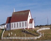 Exterior photo of All Saints Anglican Church and Cemetery, English Harbour, NL; HFNL / Andrea O'Brien 2005