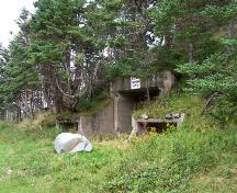 Entrance to the abandoned, underground American bunkers for 282 Coastal Defence Battery, located in Argentia, NL. Photo taken 2005.; HFNL/ 2006