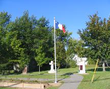 The "Cradle of the Acadian Flag", flag and monuments.; Village of Saint-Louis-de-Kent