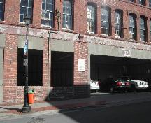 This photograph denotes the car port at the bottom storey, 2004; City of Saint John