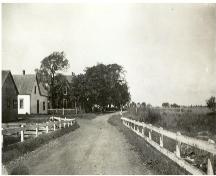 Showing current house amid trees - first two houses on left no longer exist; Jean Profitt Collection, n.d.