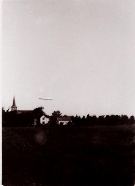 The Hindenburg flying over the Village