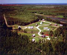 Aerial view of the Village Historique Acadien; Village Historique Acadien