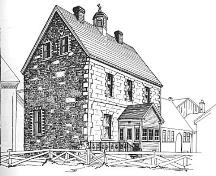 Sketch of Our Lady of Angels/ Presentation Convent as taken from book Ten Historic Towns.  Drawing by Jean Ball, 1978.; Newfoundland Historic Trust 2006/ HFNL 2006