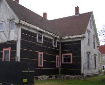 The north side of the back ell showing some of the restoration work being carried out on the Charles Moody House, Yarmouth, Nova Scotia.; Heritage Division, NS Dept. of Tourism, Culture & Heritage, 2006