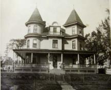 John W. Miller home, front elevation, historic photo.; PANB