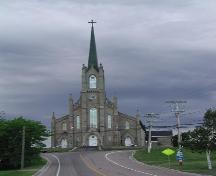 Saint-Thomas de Memramcook Church - Distant view of the church on its elevated site; Memramcook Valley Historical Society