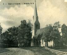 St. Paul's Anglican Church - Post card dated 1907 showing an old photograph of church ; Town of Sackville