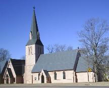 Église anglicane St. Paul's - La façade avant - La propriété de l'église qui donne sur la rue Main; Town of Sackville