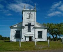 Front elevation, St. Denis Church, Minudie, Nova Scotia, 2005.; Heritage Division, NS Dept. of Tourism, Culture and Heritage, 2005.
