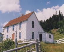 Exterior view of front and side facade, Mary Boland House, Calvert, NL.; HFNL 2007