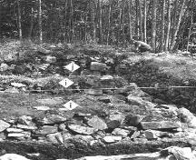 Excavation of the hothouse foundations as viewed from the west.; Nova Scotia Museum