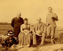 Lady Alice and Sir Leonard  Tilley, Sir John and Lady MacDonald, Leonard Percy de Wolfe Tilley, near Dalhousie, 1887; Restigouche Regional Museum, Dalhousie