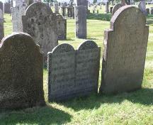 Robie Street Cemetery, Truro, oldest extant head stones, 2004; Heritage Division, NS Dept. of Tourism, Culture and Heritage, 2004