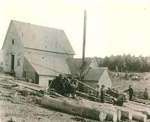 This grain mill (1896) and shingle mill (1899-1900) was also the temporary residence of Laurent Léger where Bella Léger, Mother Jeanne de Valois was born; Valmond Léger Collection