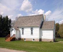 Primary elevation, from the south, of St. George's Anglican Church, Glenora, 2005; Historic Resources Branch, Manitoba Cultured, Heritage and Tourism 2005