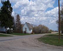 Contextual view, from the west, of St. George's Anglican Church, Glenora, 2005; Historic Resources Branch, Manitoba Culture, Heritage and Tourism 2005