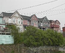 This photograph shows the contextual view of the four units upon the terrace, 2005; City of Saint John