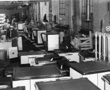 Stove manufacturing  - assembly line; Phyllis Stopps