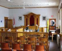 View of the main court room of the Court House in Melfort, 2007.; Government of Saskatchewan, Bernard Flaman, 2007.
