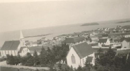 Elliston circa 1950 with St. Mary's in foreground