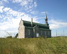 Contextual view, from the northeast, of Our Lady of Seven Sorrows Roman Catholic Church, Camperville, 2006; Historic Resources Branch, Manitoba Culture, Heritage and Tourism, 2006