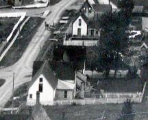 View of south side of the MacLean Residence showing original building layout in the upper part of the photograph.; Restigouche Regional Museum, Dalhousie
