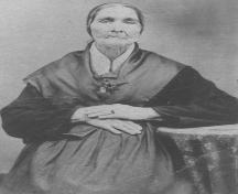 Pox Cemetery - image of Marguerite Pellerin, a pox survivor; Acadian Research Centre
