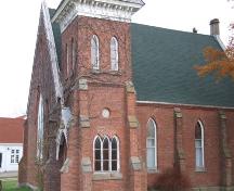 Front and south elevation, Rothsay Masonic Temple, Bridgetown, Nova Scotia, 2006.; Heritage Division, NS Dept. of Tourism, Culture and Heritage, 2006.