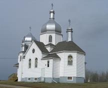 View of the Nativity of the Holy Virgin Orthodox Church of Kysylew, Lamont County, looking northwest (October 2005); Lamont County, 2005