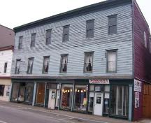 Current image of the Commercial Building, located in Historic Water Street Business District, 2005.; City of Miramichi