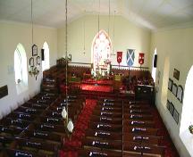 View of the nave of St. Andrew's on the Red Anglican Church, Lockport area, 2006; Historic Resources Branch, Manitoba Culture, Heritage and Tourism, 2006