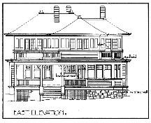 Drawing of east elevation, 1911; Special Collections, McPherson Library, University of Victoria.