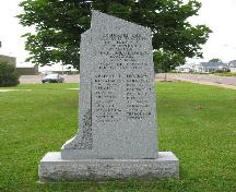 The Founding Families Monument located on the grounds of the St-Jean-Baptiste and St-Joseph Church; Town of Tracadie-Sheila