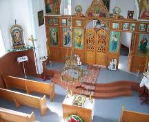 Intérieur de l'église orthodoxe russe Holy Resurrection, Sifton, 2006; Historic Resources Branch, Manitoba Culture, Heritage and Tourism, 2006
